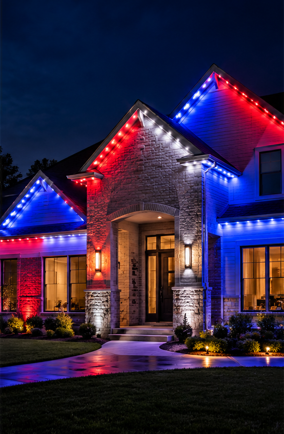 Home displaying team-inspired lighting colors